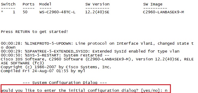 CISCO 2960交换机重置3